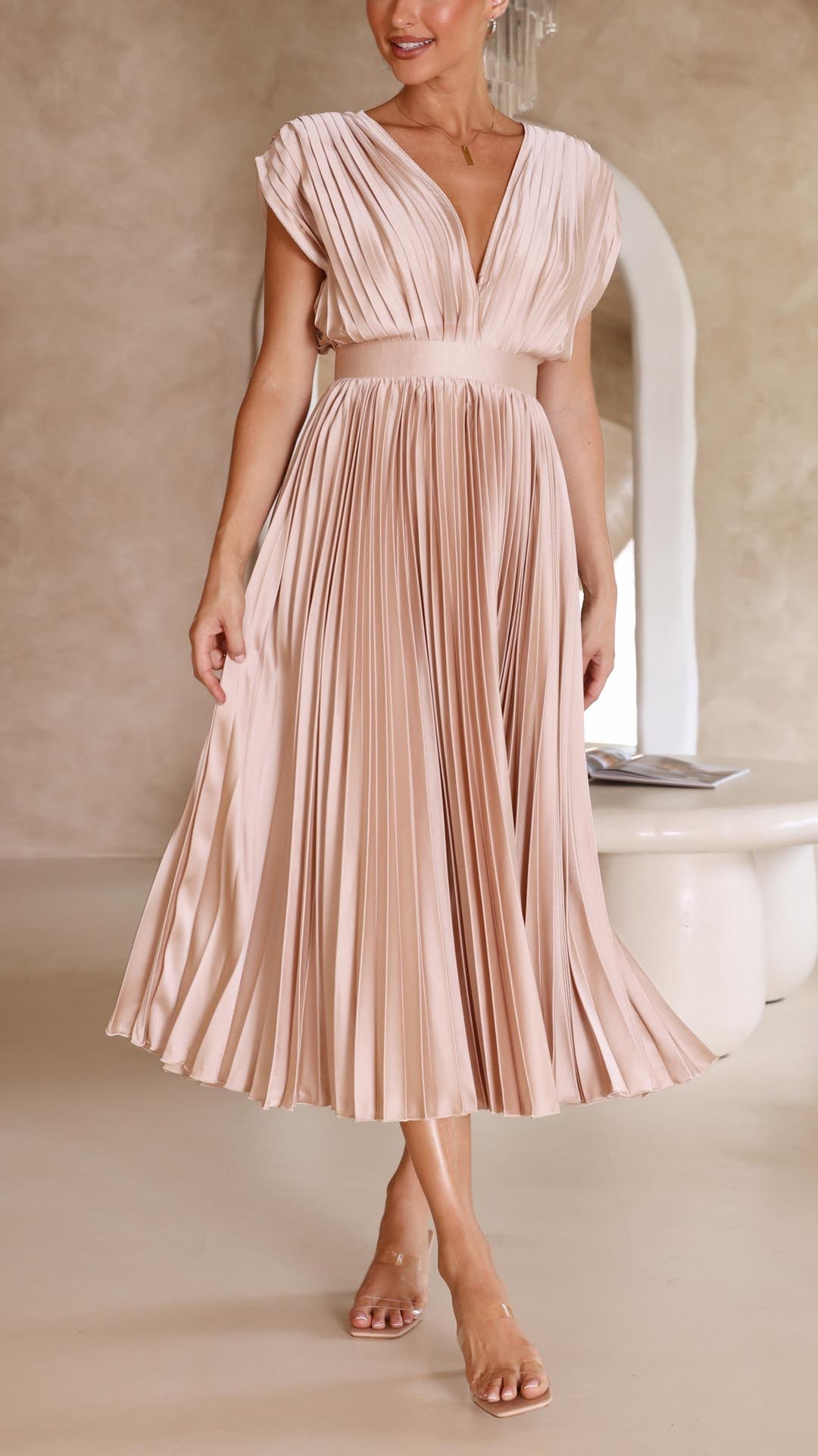 Women's Dress | Pleated Texture Maxi