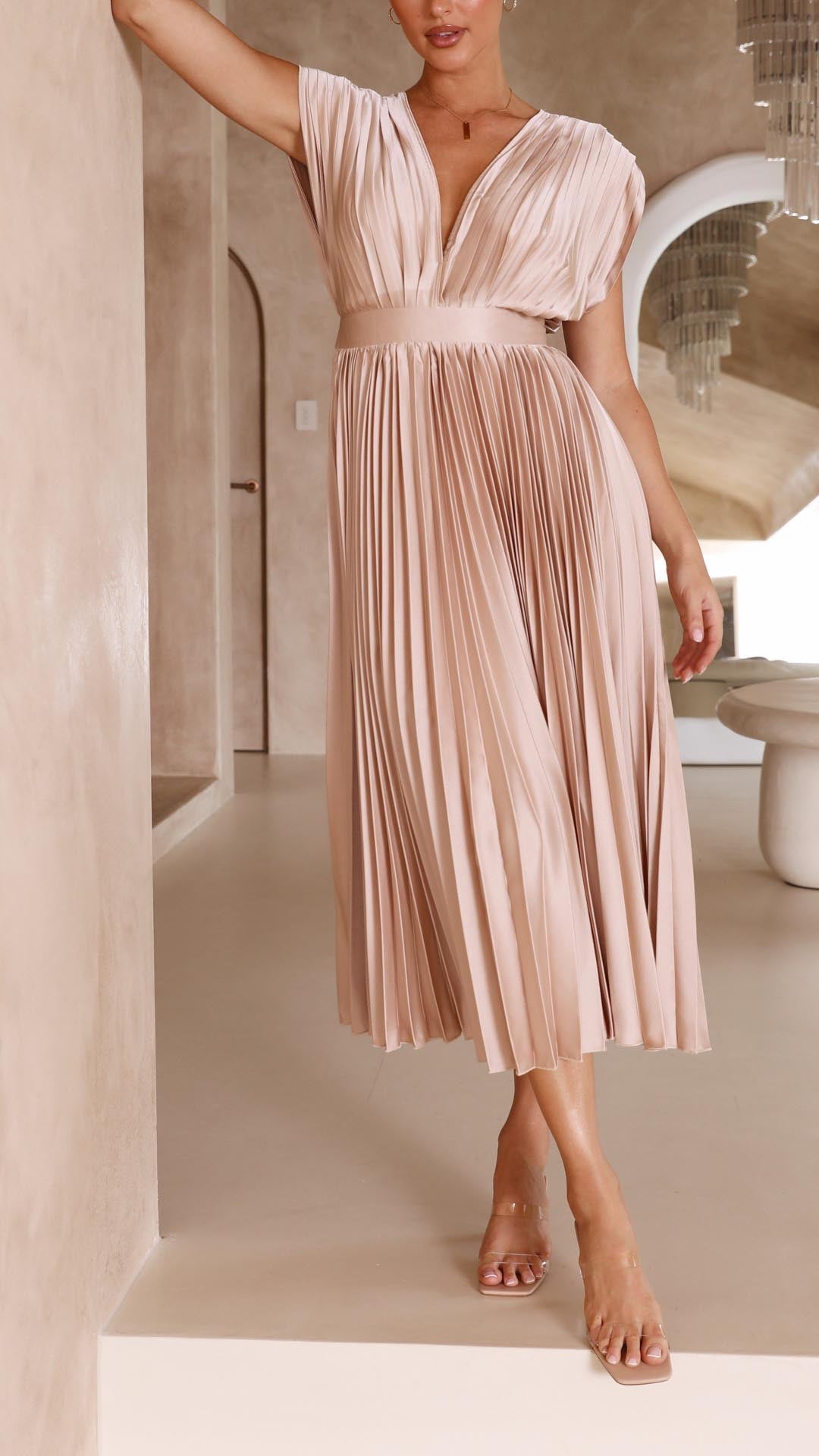 Women's Dress | Pleated Texture Maxi