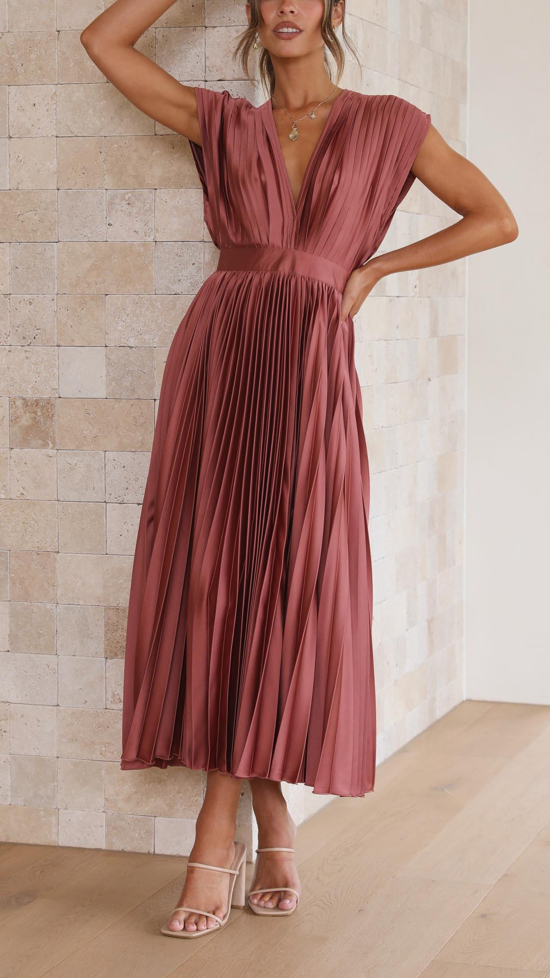 Women's Dress | Pleated Texture Maxi
