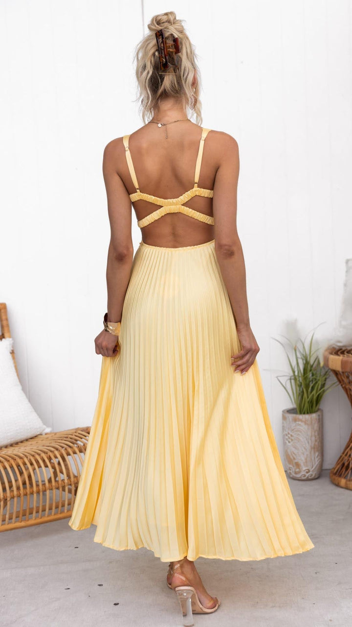 Women’s Dress |  Pleated Maxi-Length