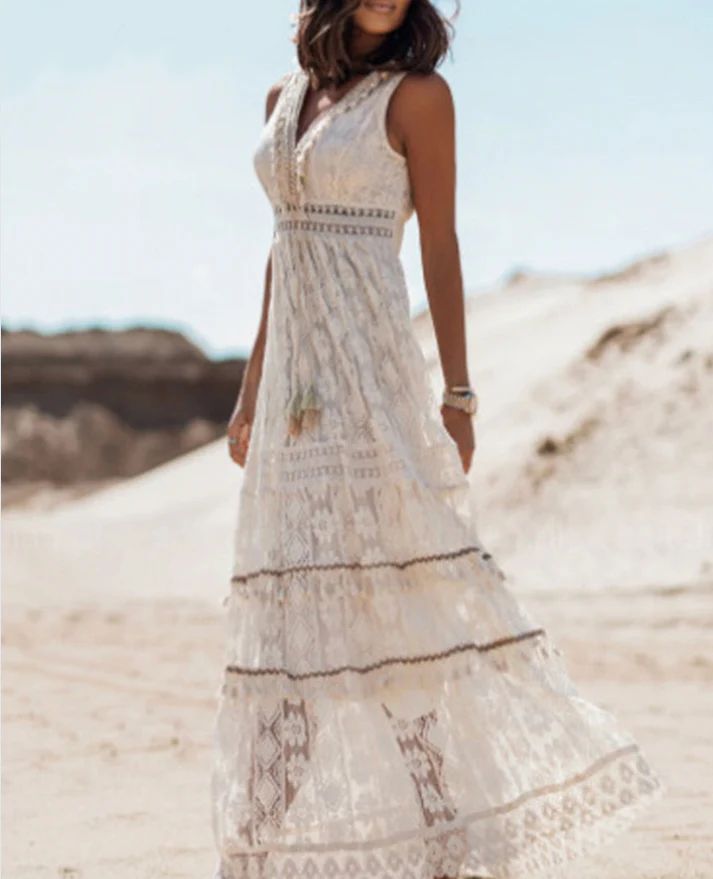 Women's Bohemian Dress | Tiered Maxi Skirt