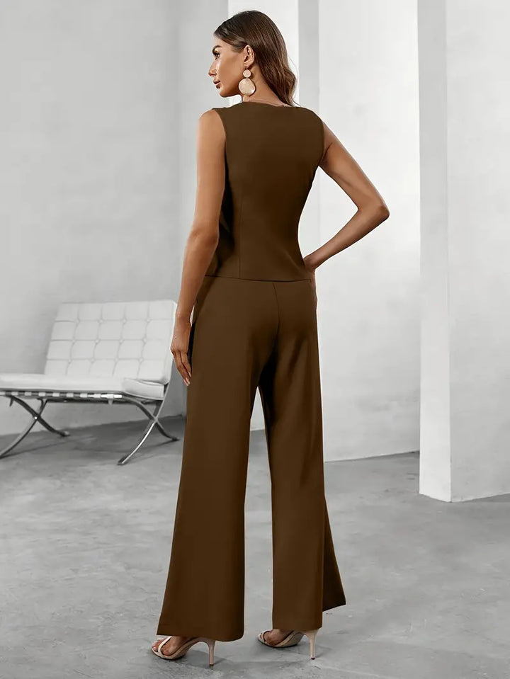 Daisy | Women’s Spring Button Vest Pant Set