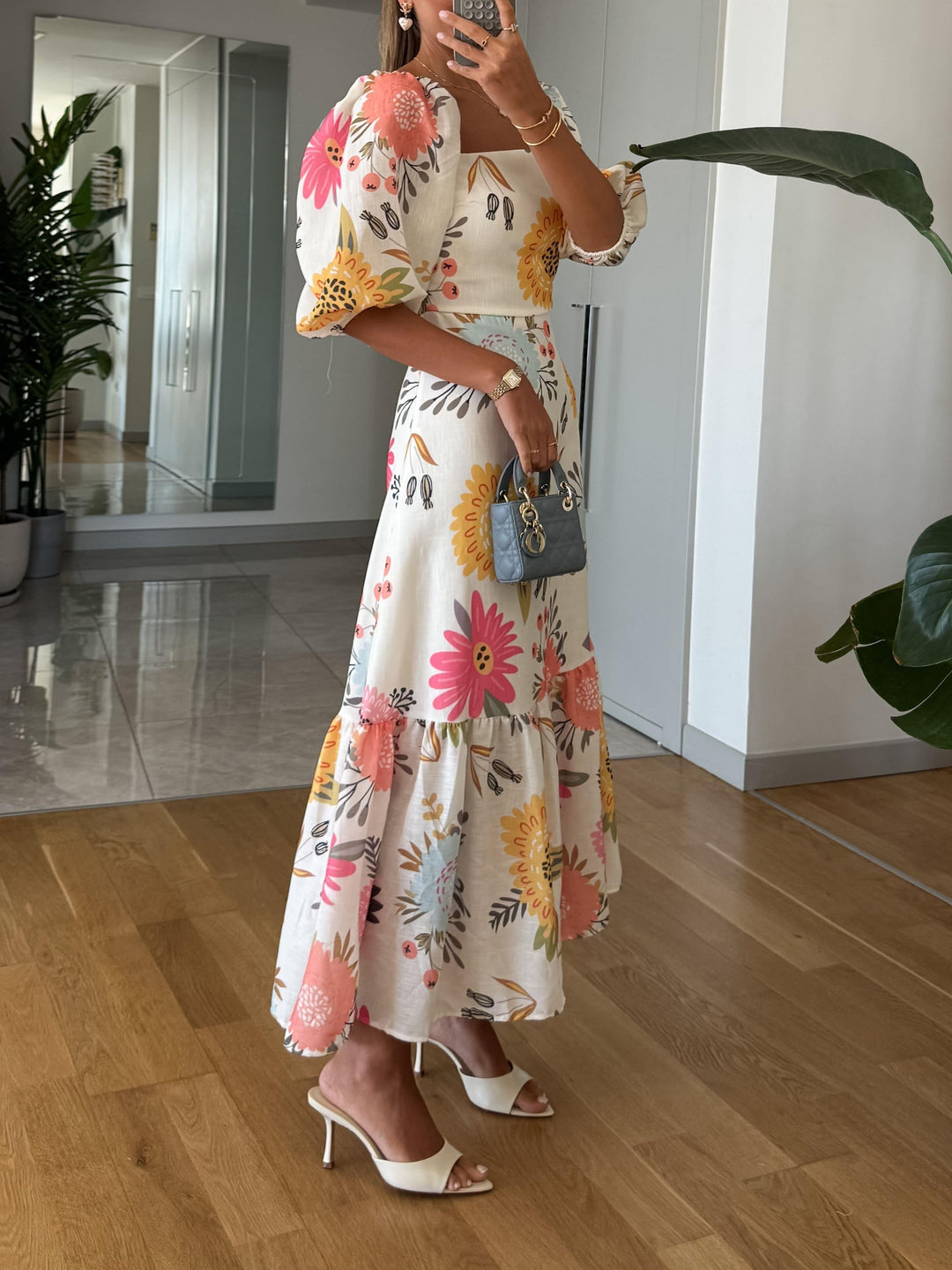 Women’s Dress | Floral Midi Square Neck