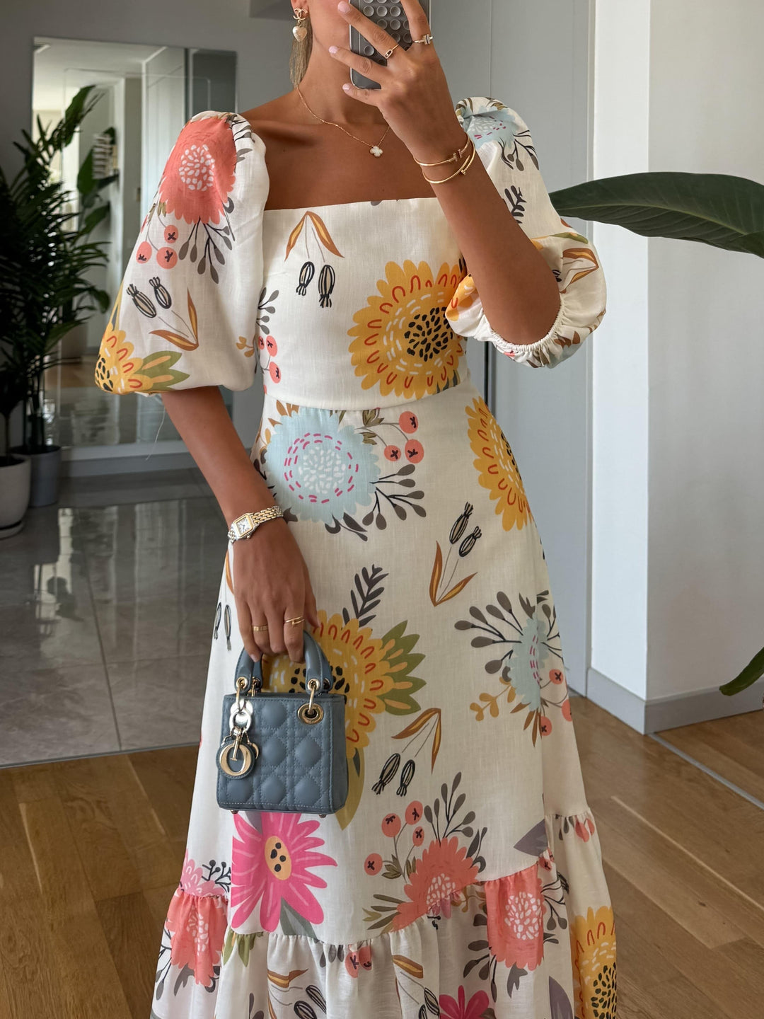 Women’s Dress | Floral Midi Square Neck