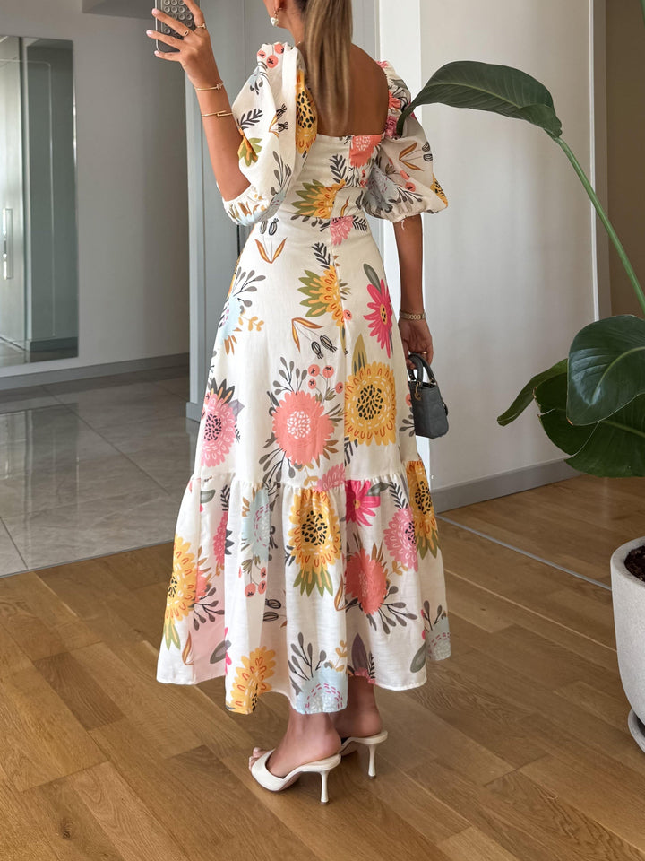 Women’s Dress | Floral Midi Square Neck
