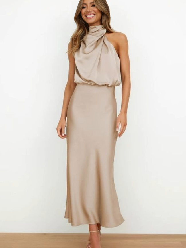 Women's Evening Dress | Halter Neckline Maxi