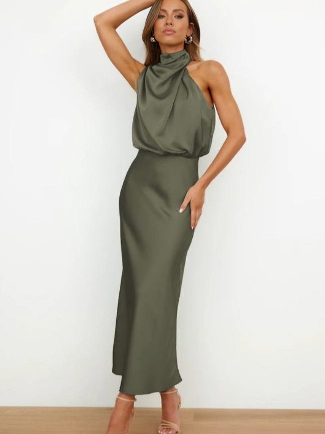 Women's Evening Dress | Halter Neckline Maxi