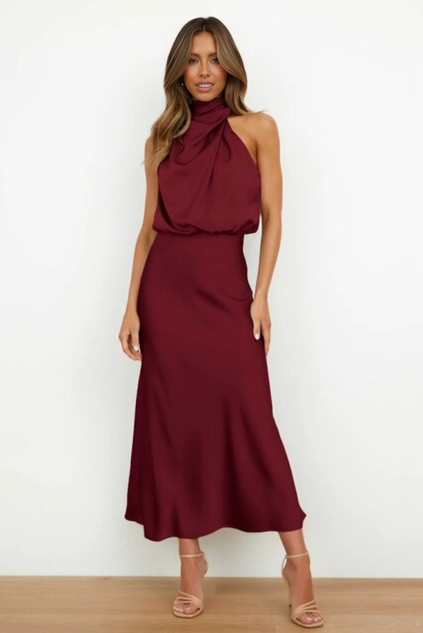 Women's Evening Dress | Halter Neckline Maxi