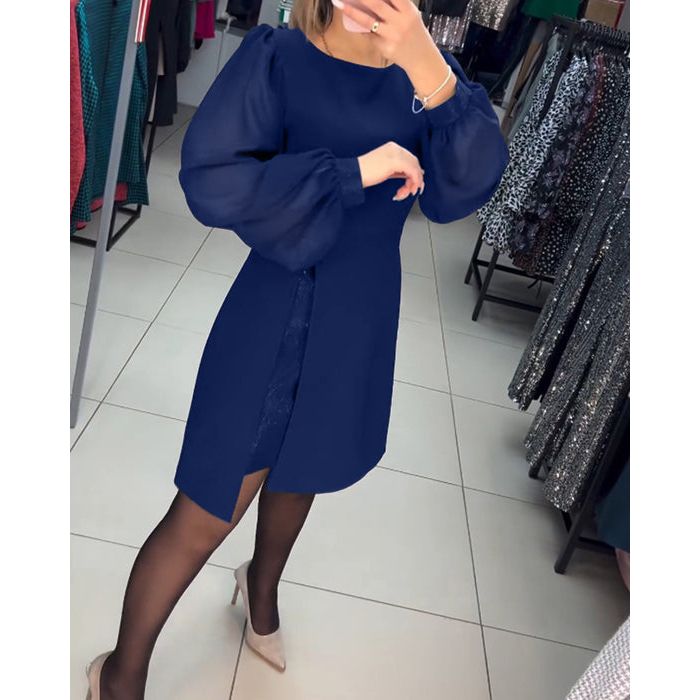Women's Dress | Puff Sleeves with Gathered Cuffs