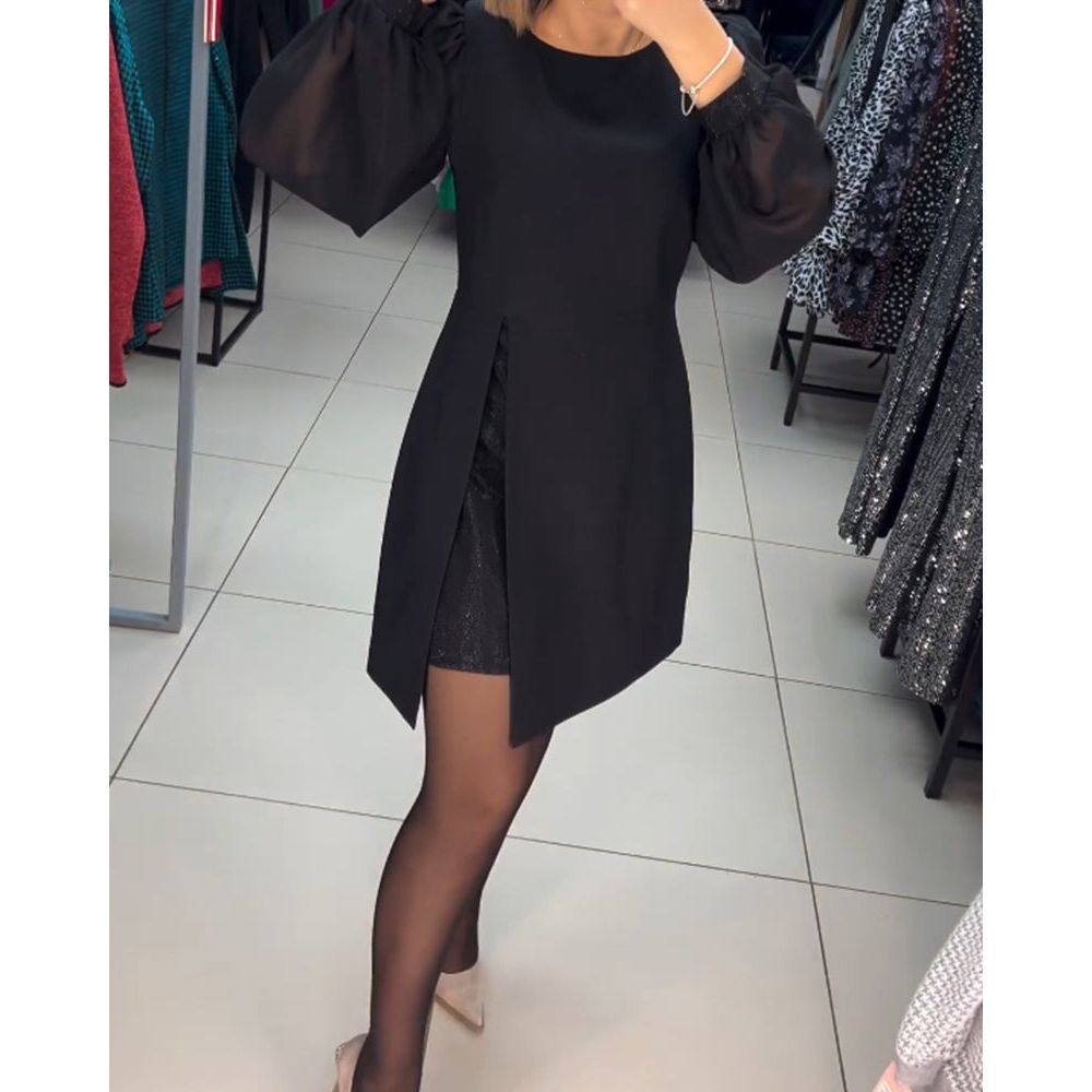 Women's Dress | Puff Sleeves with Gathered Cuffs
