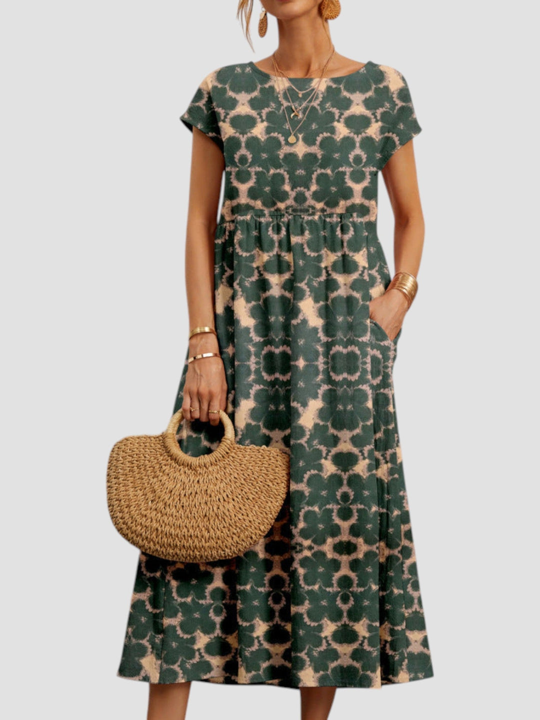 Women's Dress | Midi Geometric Print