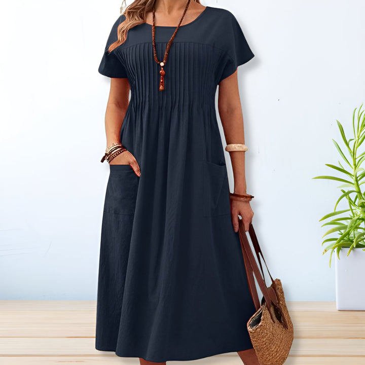 Women's Dress | Pleated Panel Midi