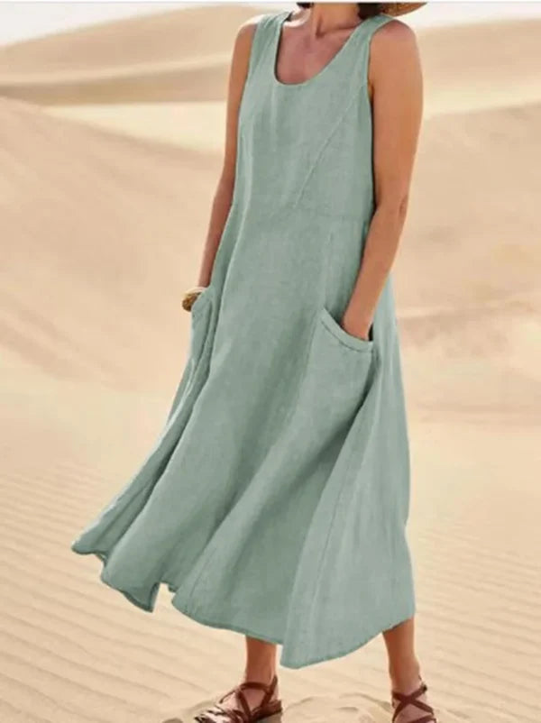 Women’s Dress | Pocket-Detail Sleeveless Midi
