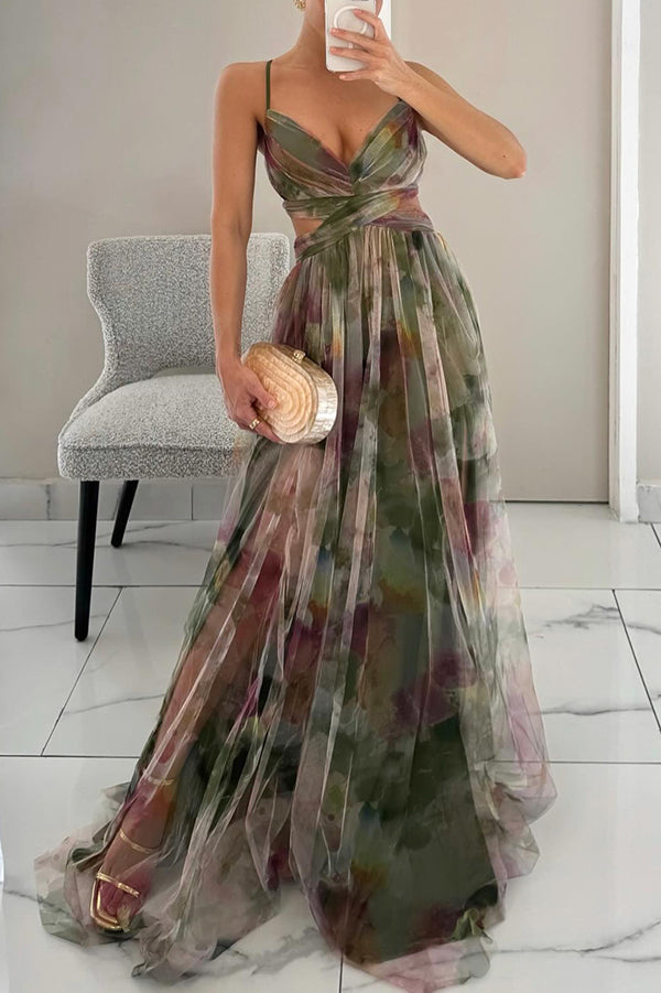 Women's Dress | Fitted Bodice V-neckline Maxi