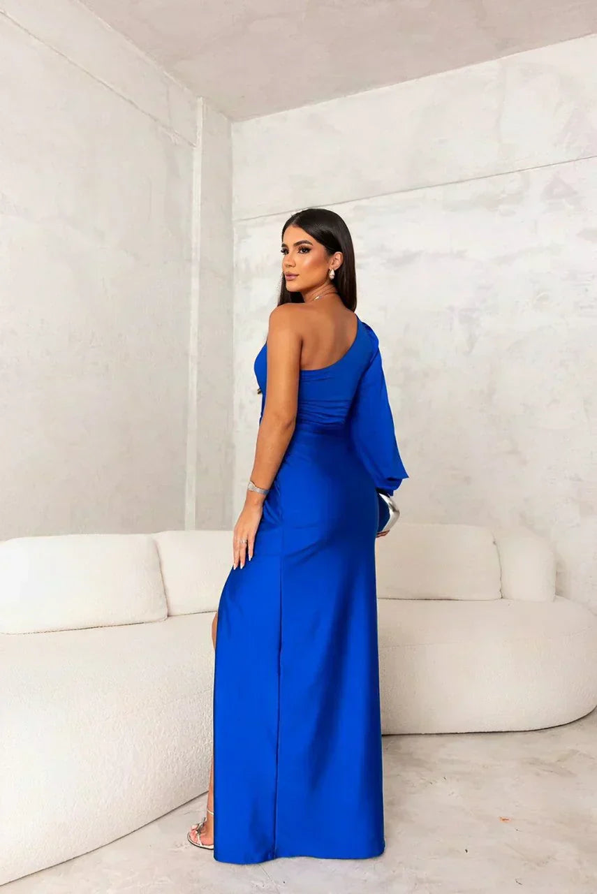 Women's Evening Dress | One-shoulder Asymmetrical Maxi