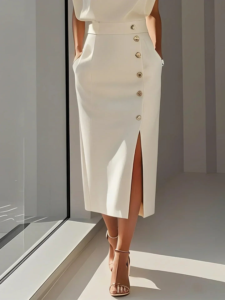 Women’s Dress | Side Button Sleeveless Midi