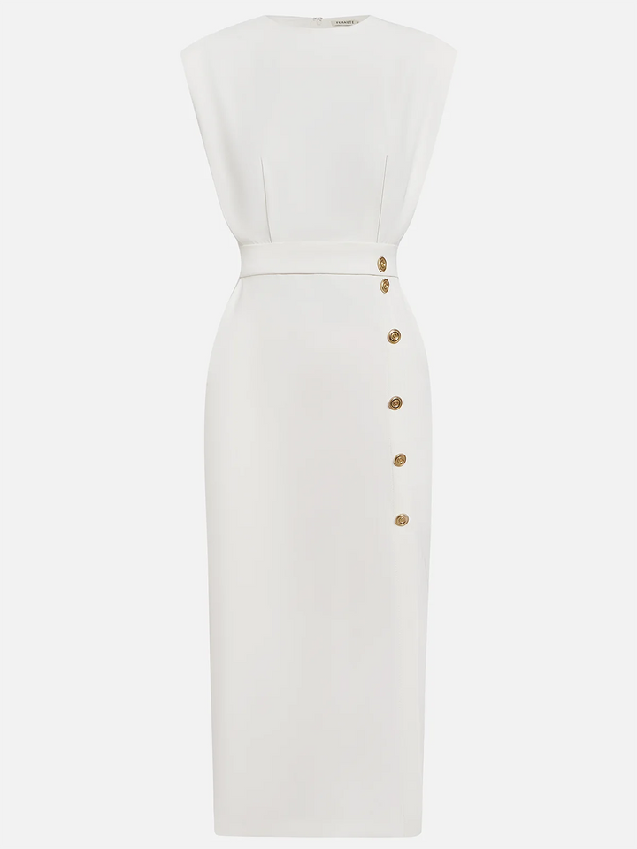 Women’s Dress | Side Button Sleeveless Midi