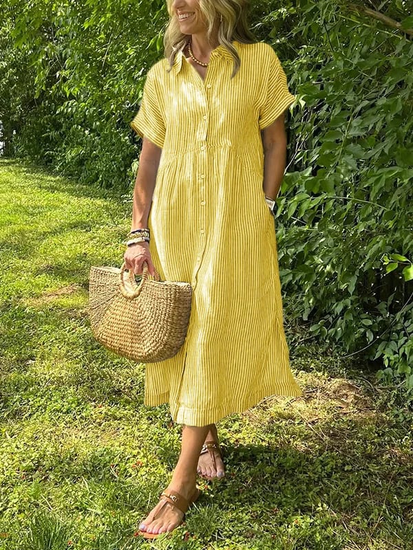Women’s Dress | Striped Front Button