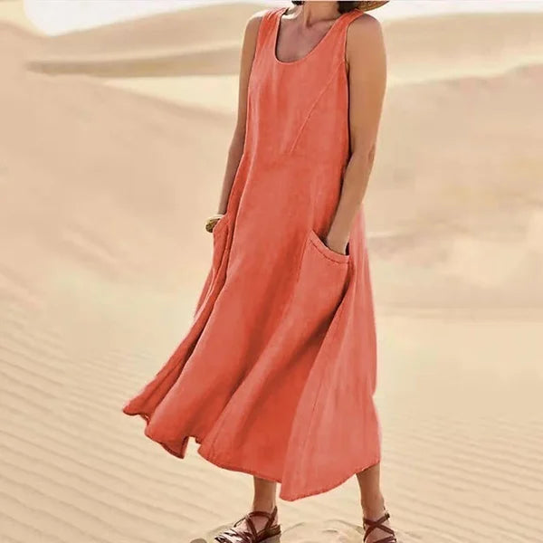 Women’s Dress | Pocket-Detail Sleeveless Midi
