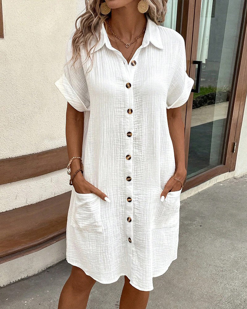Women's Summer Dress | Collared Mini Silhouette