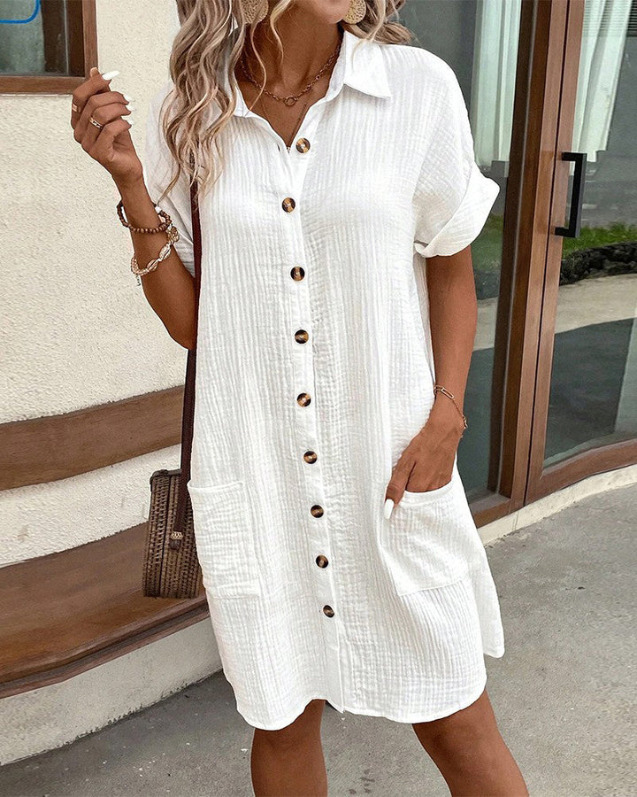 Women's Summer Dress | Collared Mini Silhouette