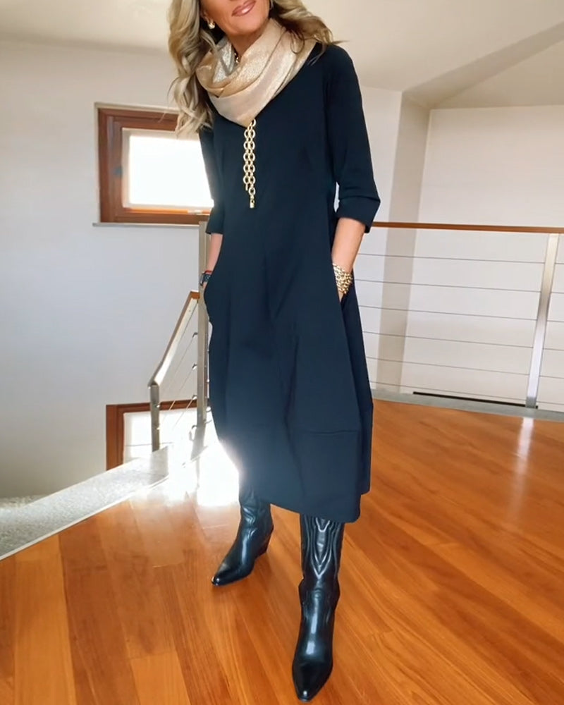 Women's Dress | Midi Round Neck