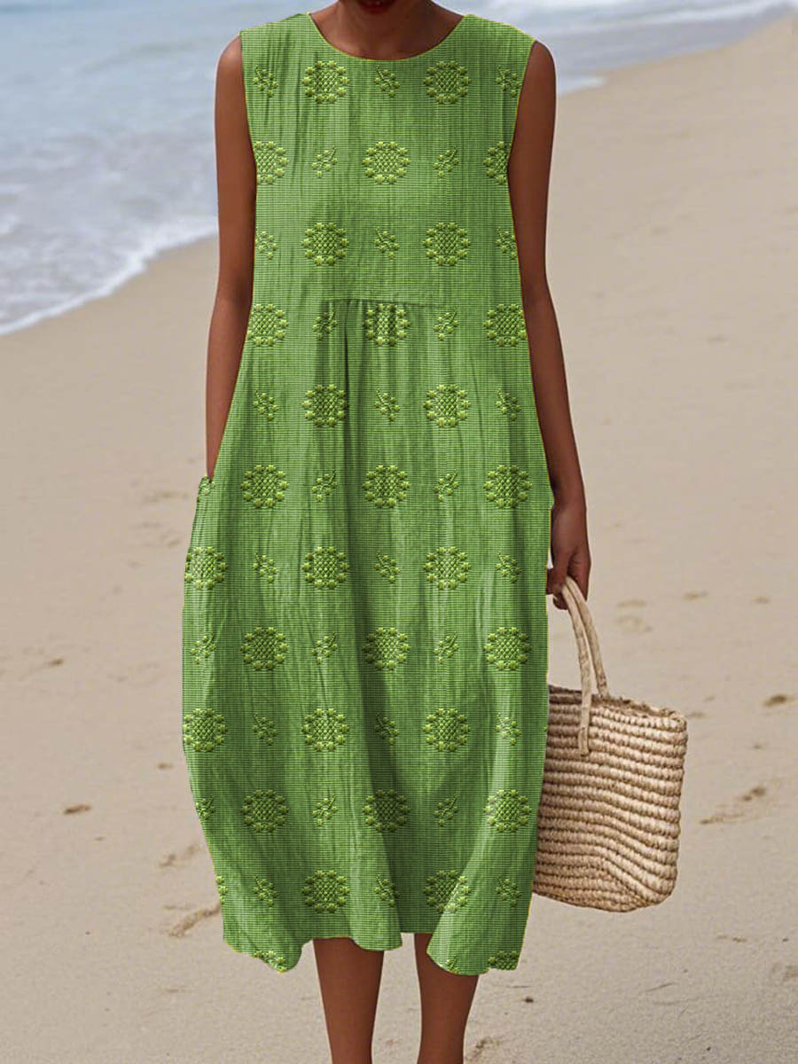 Women’s Dress | Textured Detail Round Neck
