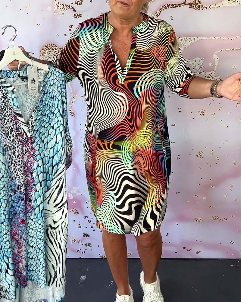 Women’s Dress | Colorful V-Neck Mini