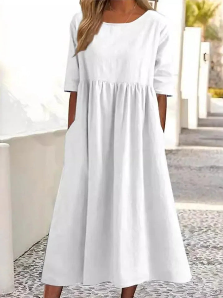 Women’s Dress | Short Sleeve A-Line Midi