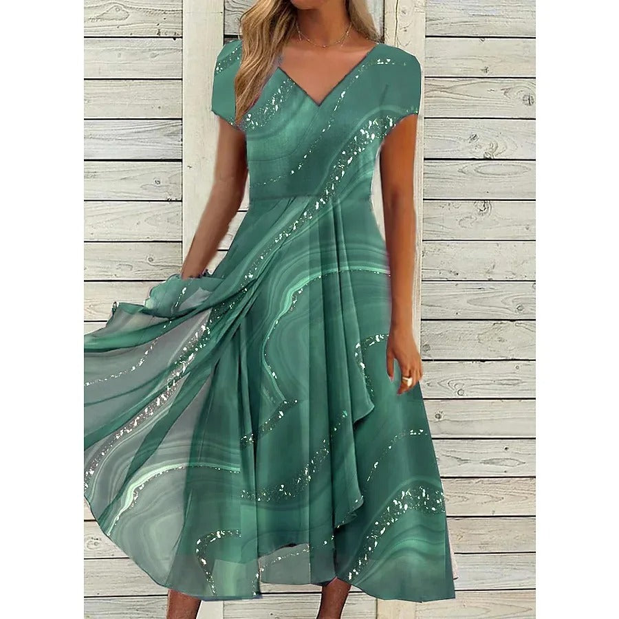 Women's Dress |  Wide Skirt Shape Midi