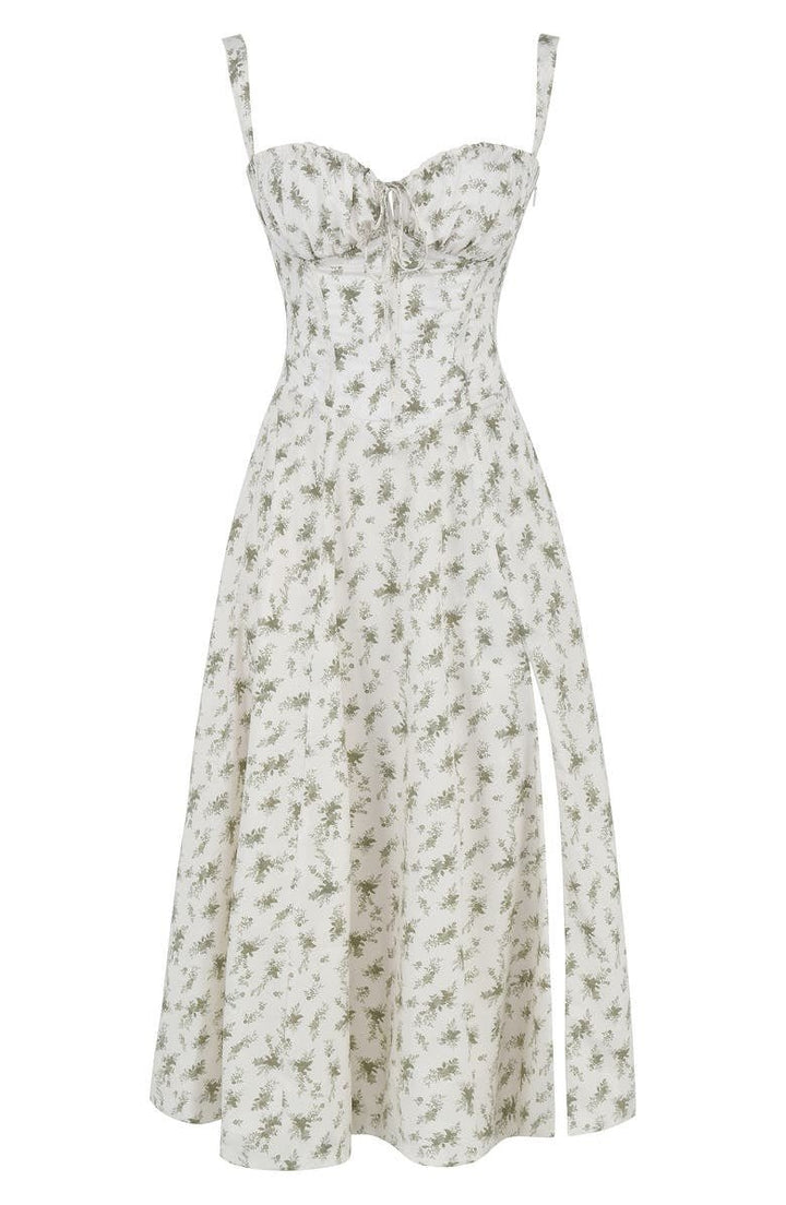 Bonnie | Floral Chic Corset Midi Dress
