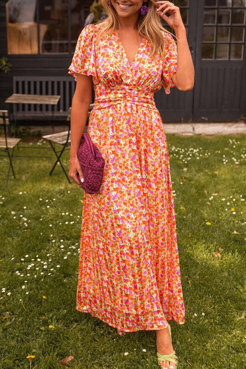 Sandra Elegant V-Neck Maxi Dress