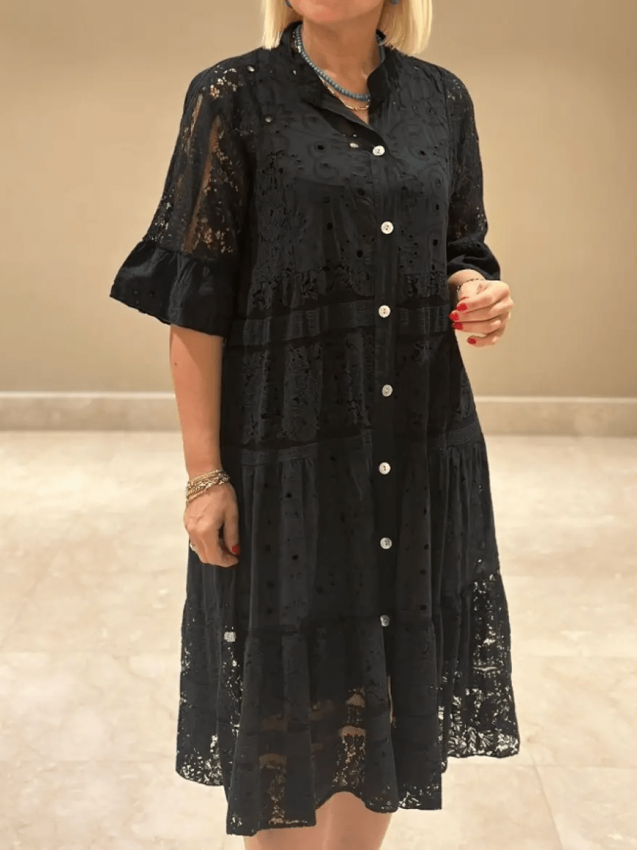 Women's Dress | Collared Neckline Tiered Skirt