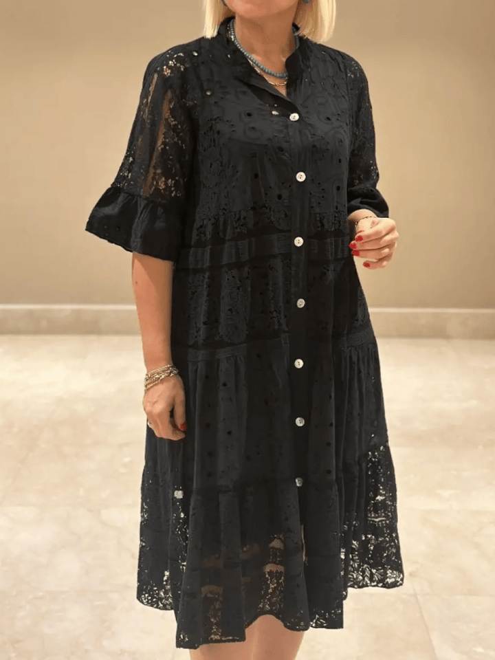 Women's Dress | Collared Neckline Tiered Skirt