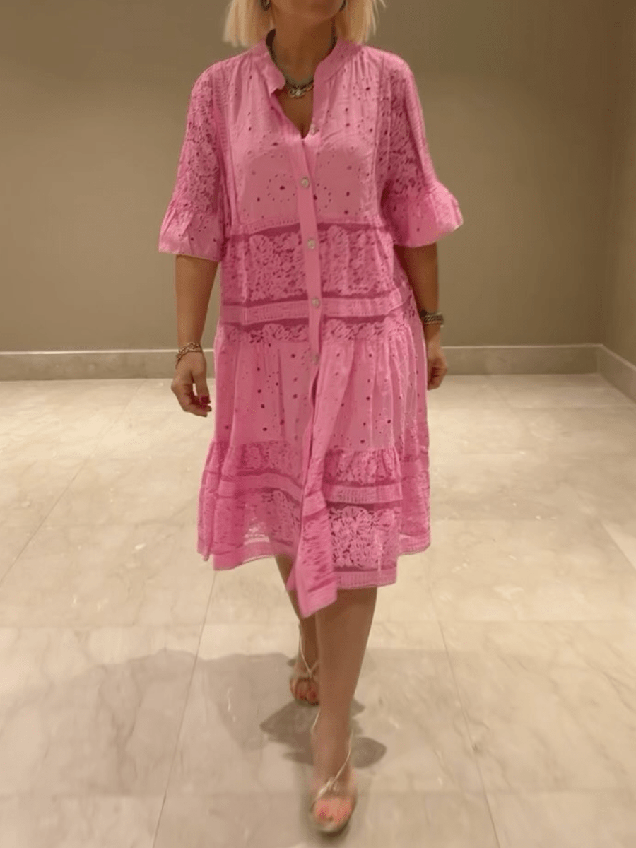 Women's Dress | Collared Neckline Tiered Skirt