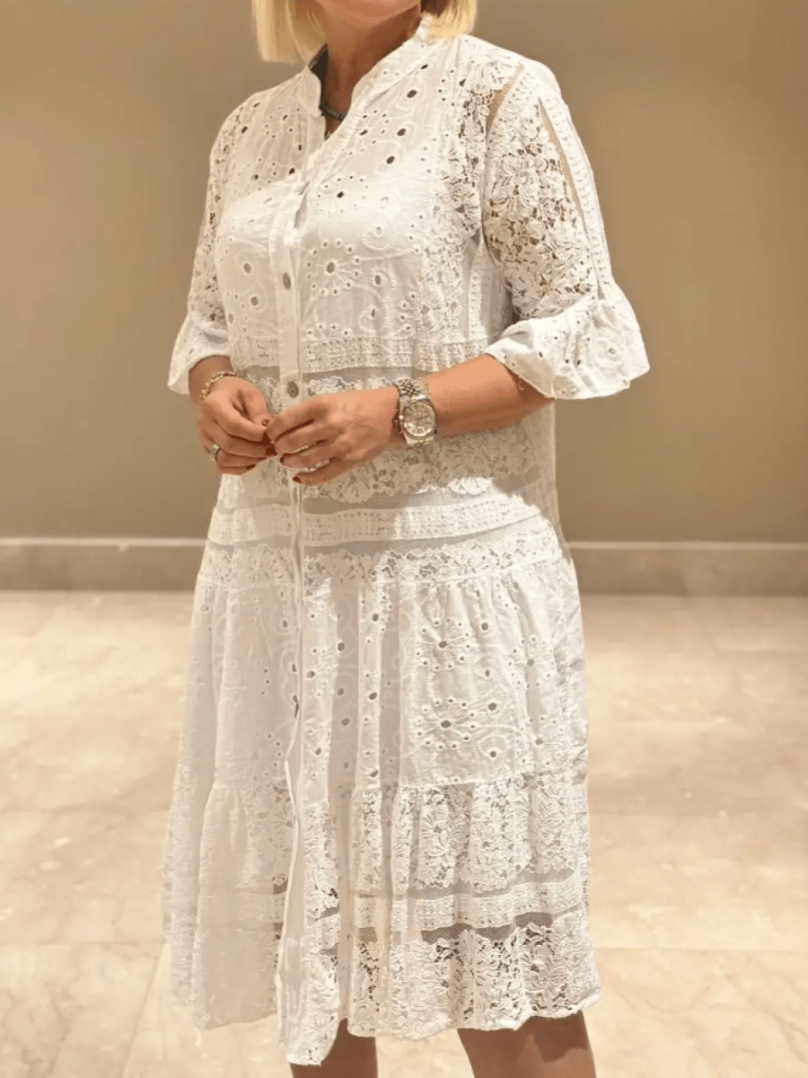 Women's Dress | Collared Neckline Tiered Skirt