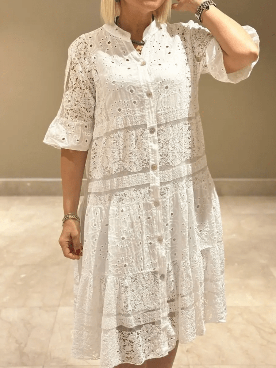 Women's Dress | Collared Neckline Tiered Skirt