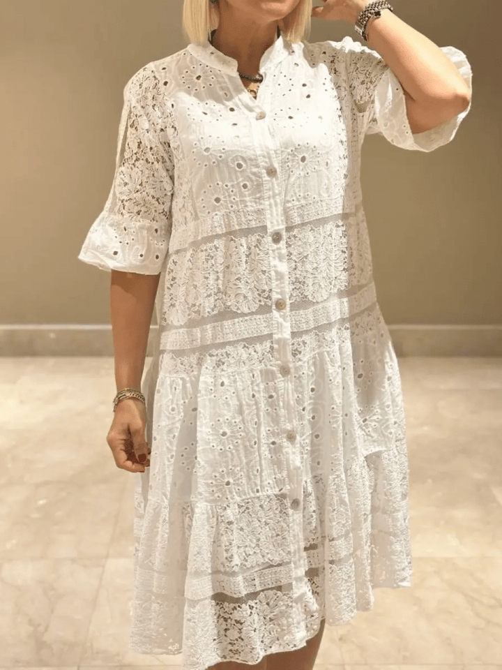 Women's Dress | Collared Neckline Tiered Skirt