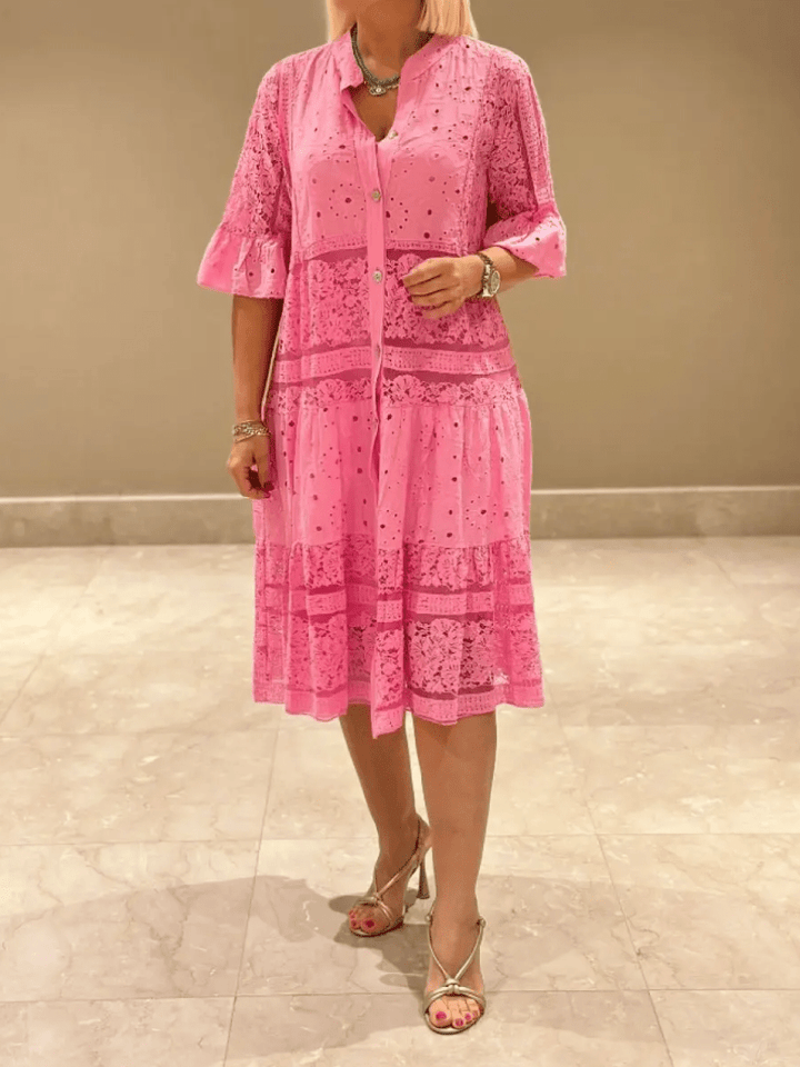 Women's Dress | Collared Neckline Tiered Skirt