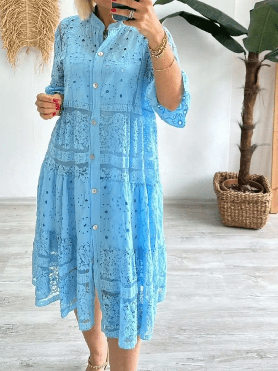 Women's Dress | Collared Neckline Tiered Skirt