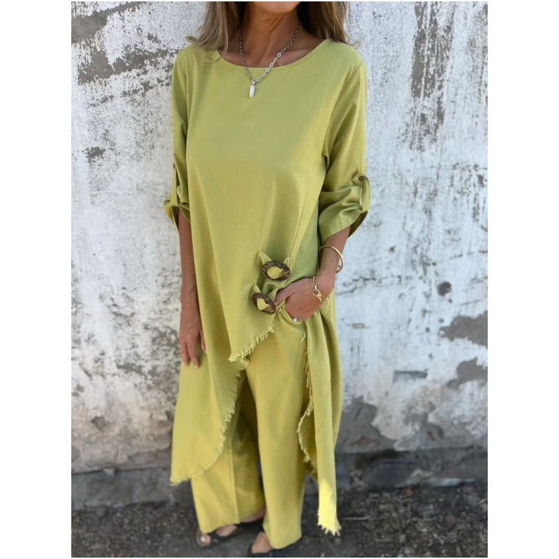 Women’s Matching Set | Asymmetric Hem Design