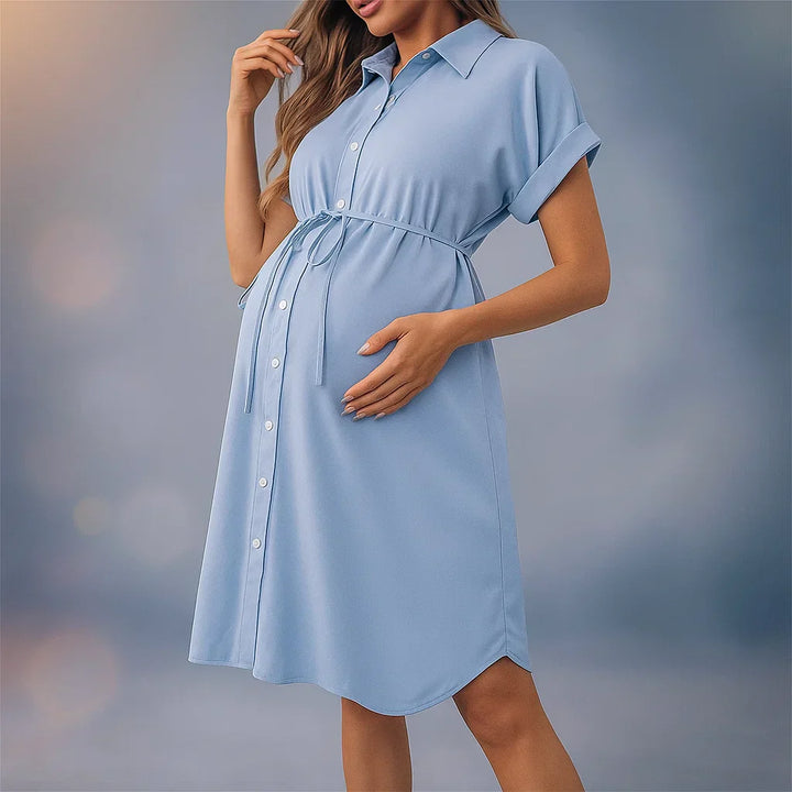 Women's Elegant Maternity Button Dress