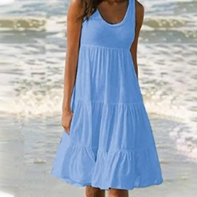 Women’s Dress | Round Neck Sleeveless Midi