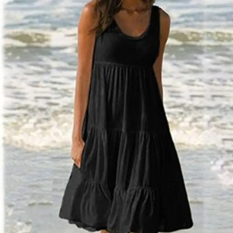 Women’s Dress | Round Neck Sleeveless Midi