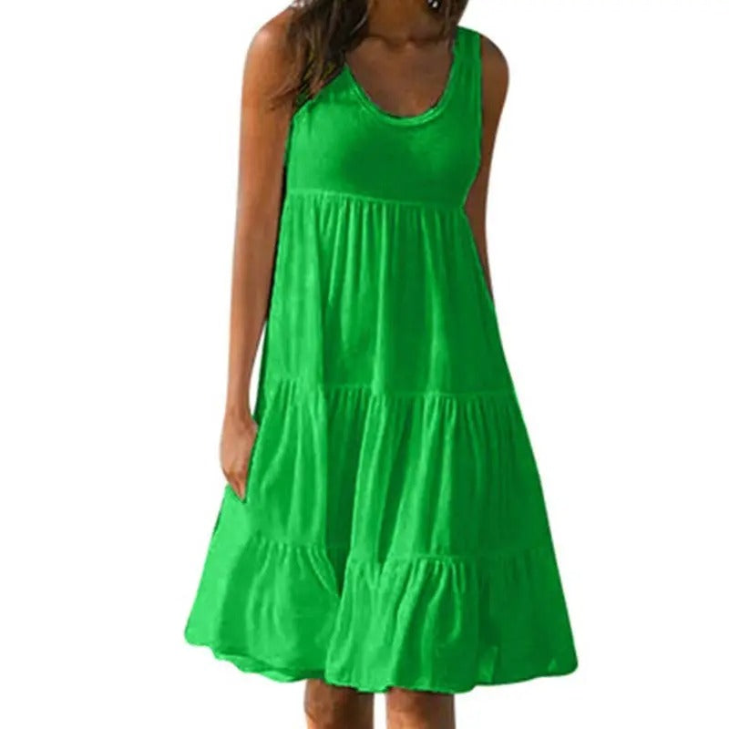 Women’s Dress | Round Neck Sleeveless Midi