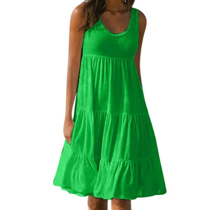Women’s Dress | Round Neck Sleeveless Midi