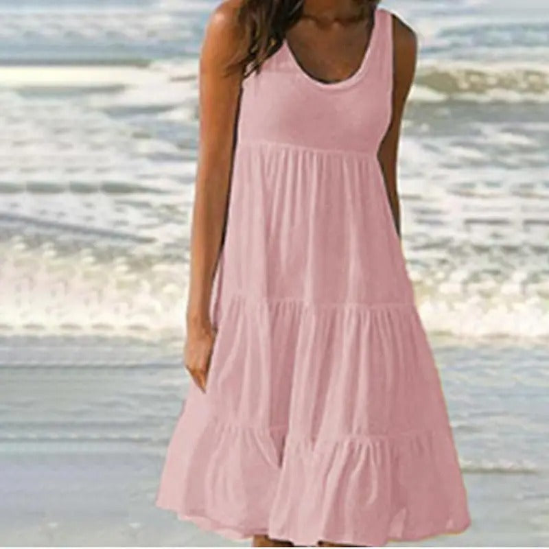 Women’s Dress | Round Neck Sleeveless Midi