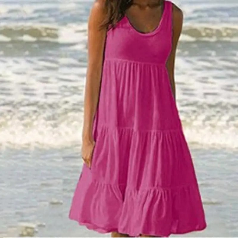 Women’s Dress | Round Neck Sleeveless Midi