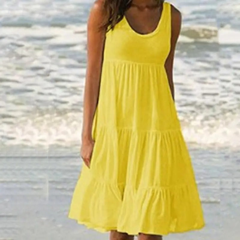 Women’s Dress | Round Neck Sleeveless Midi