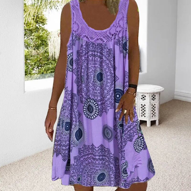 Women's Summer Dress | Wide Shoulder Straps Midi